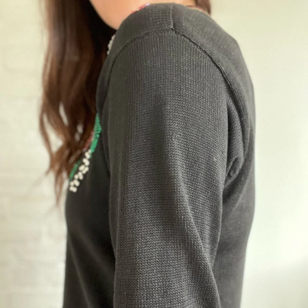 VINTAGE Women’s Sweater Sequins Embellished Festive Knit Size Large - Picture 6 of 12